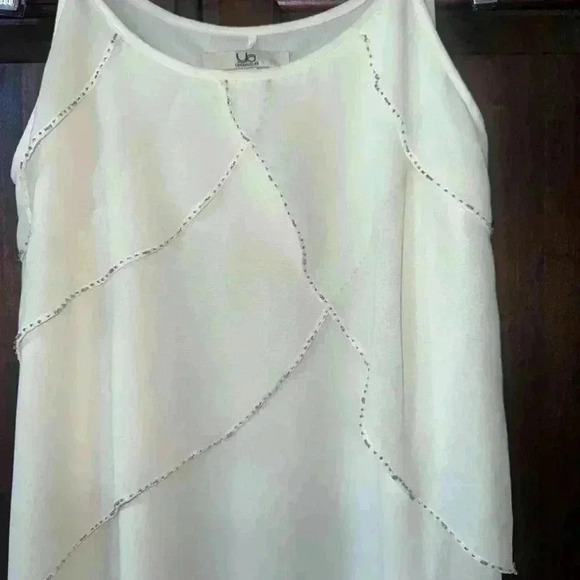 Ya Los Angeles woman’s white spaghetti strap dress with beading ( Size S ) - Picture 4 of 10